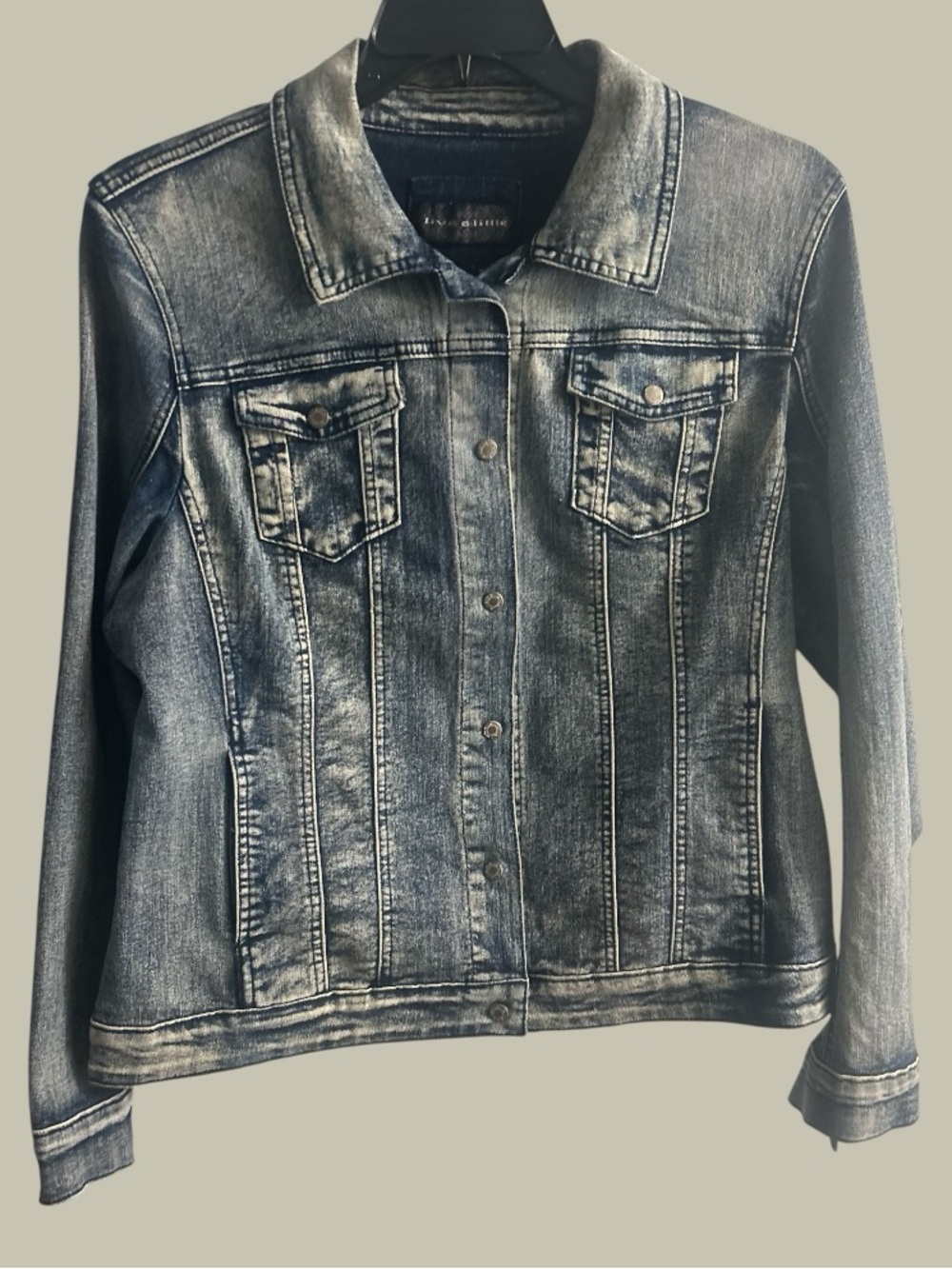 Live a Little Women's Faded Gray Denim Jacket